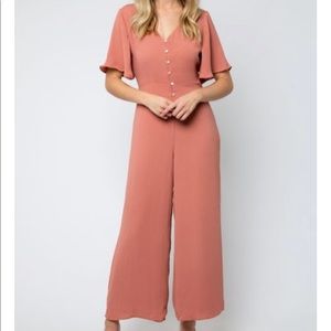 BNDI Flutter Sleeve Salmon Jumpsuit Size M